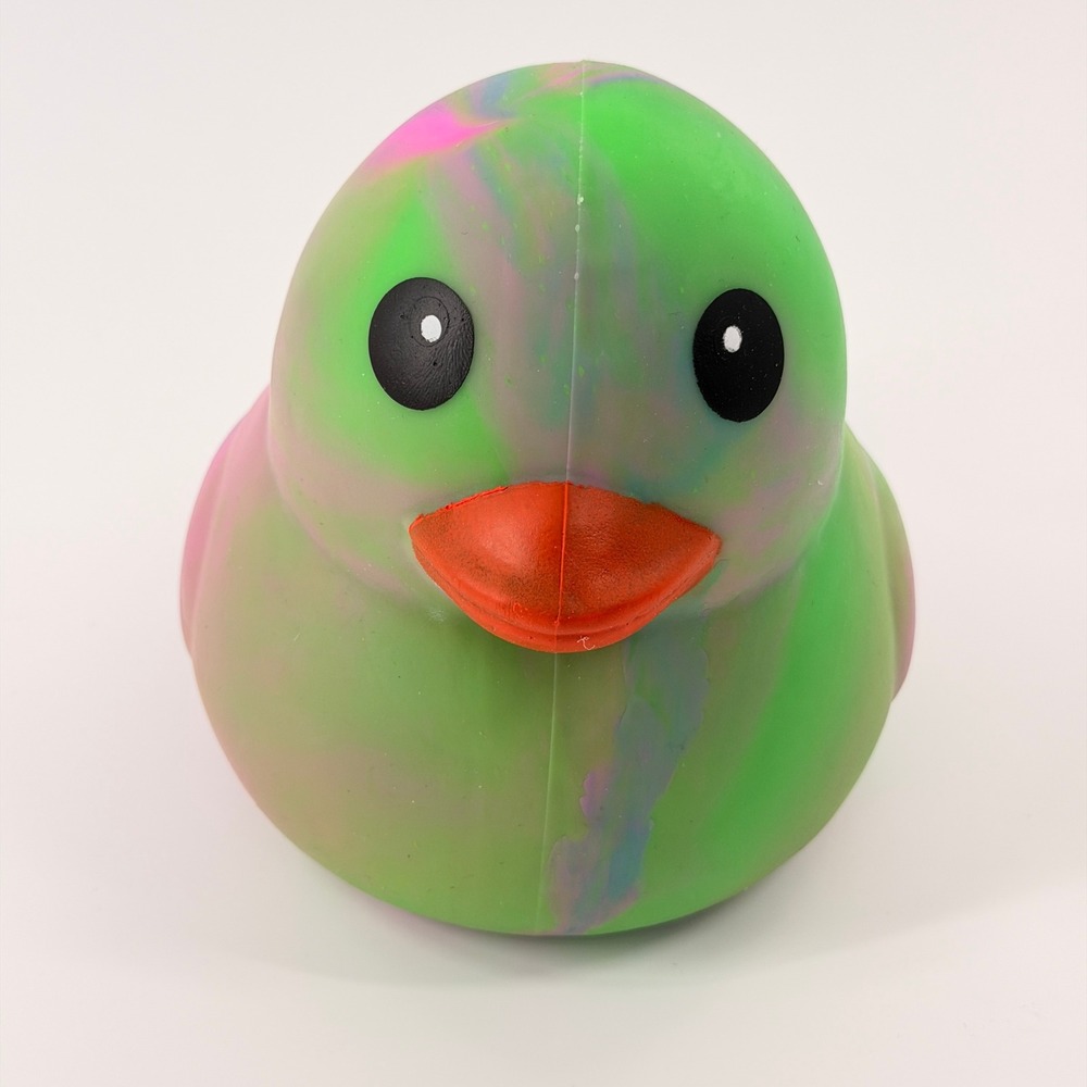 Toymendous Squeeezy Rubber Duck Kids OS Pink‎ Green Marble Sensory Toy NWT